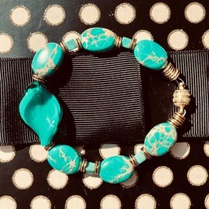 Teal Green Glass Bracelet